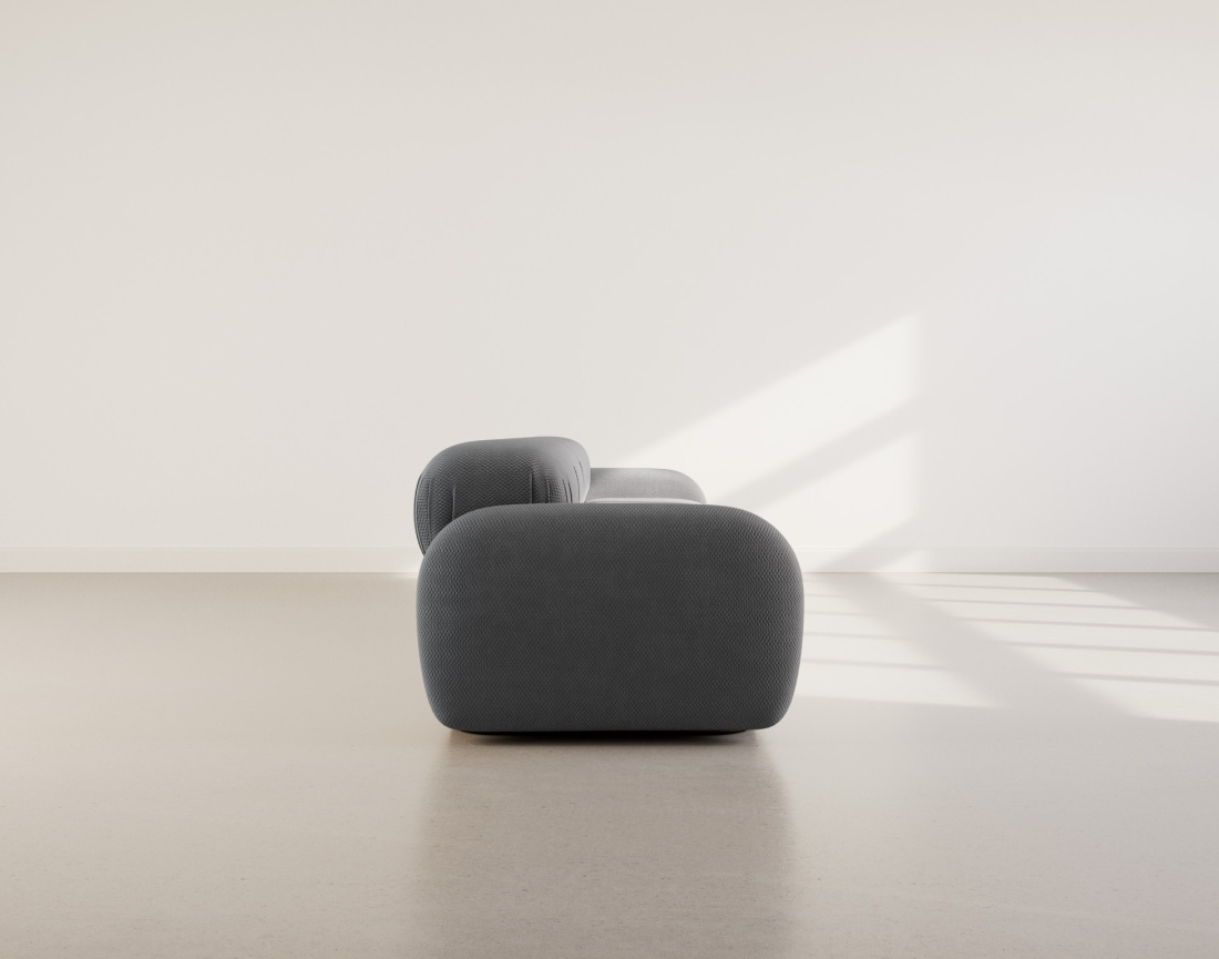 Canapé droit modulable 4 places en velours texturé Penelope