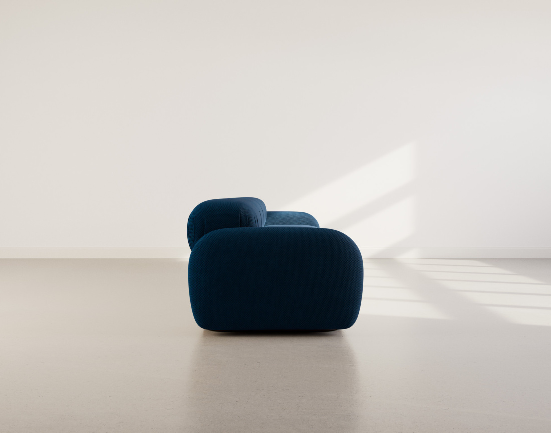 Canapé droit modulable 4 places en velours texturé Penelope