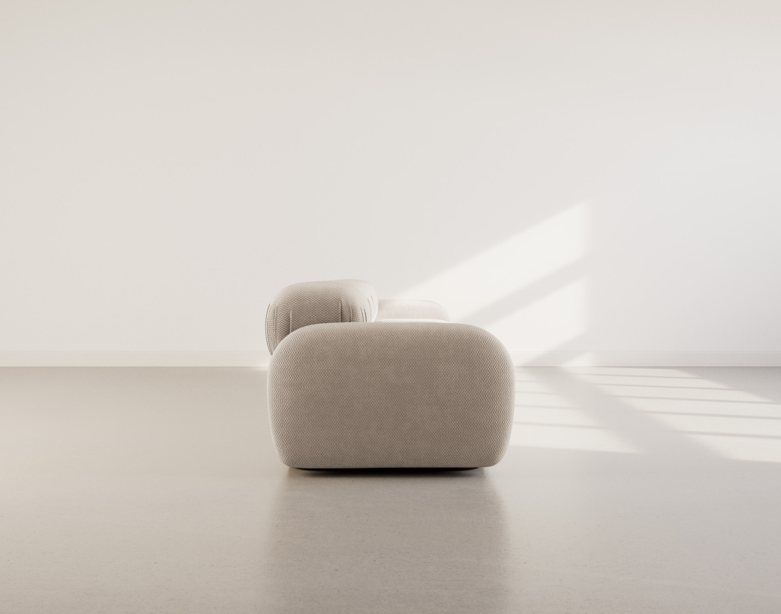 Canapé droit modulable 4 places en velours texturé Penelope