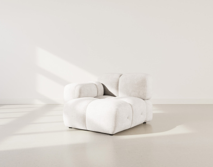 Module d'assise gauche en velours texturé Grace