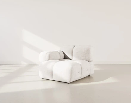 Module d'assise gauche en velours texturé Grace