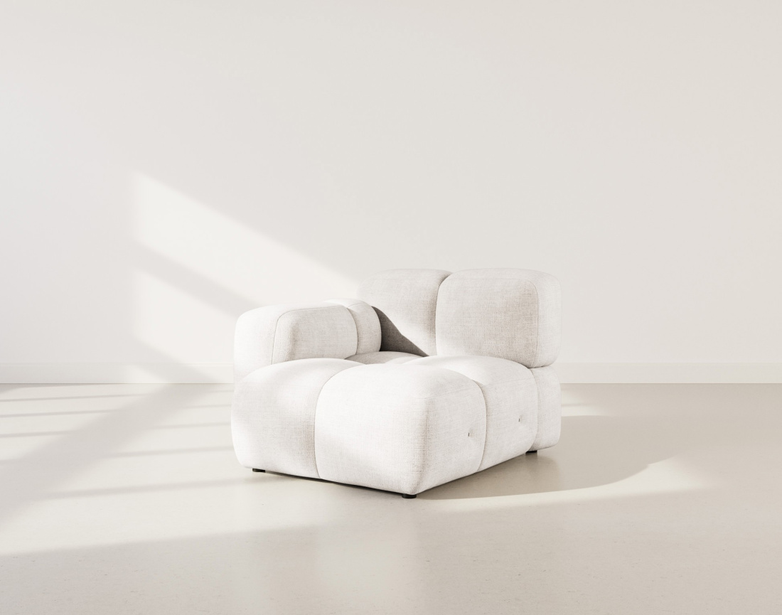 Module d'assise gauche en velours texturé Grace