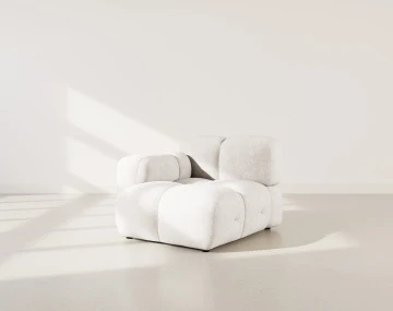 Module d'assise gauche en velours texturé Grace