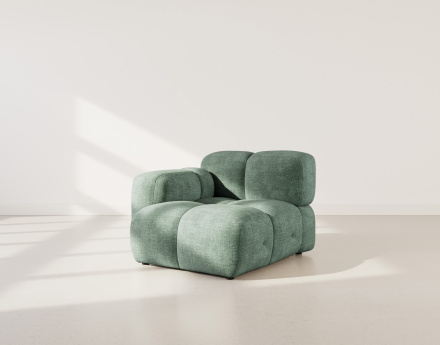 Module d'assise gauche en velours texturé Grace