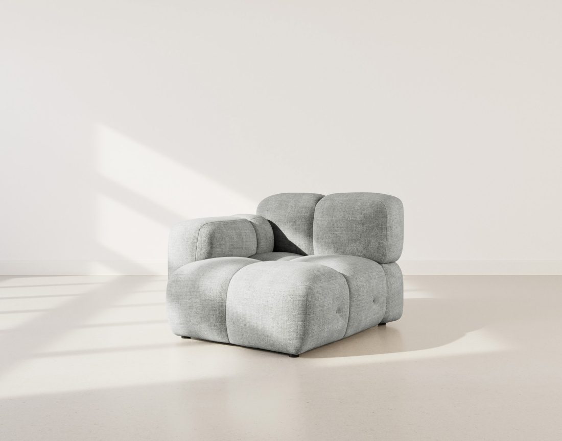 Module d'assise gauche en velours texturé Grace