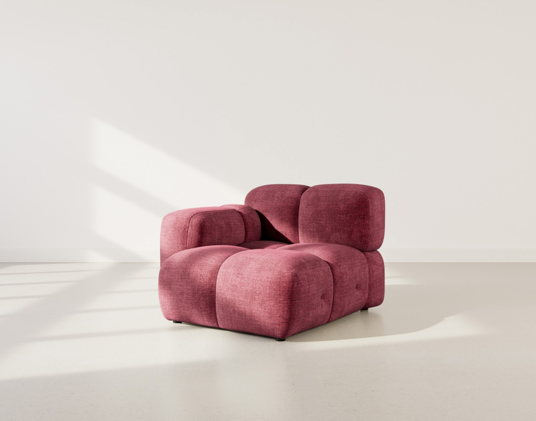 Module d'assise gauche en velours texturé Grace