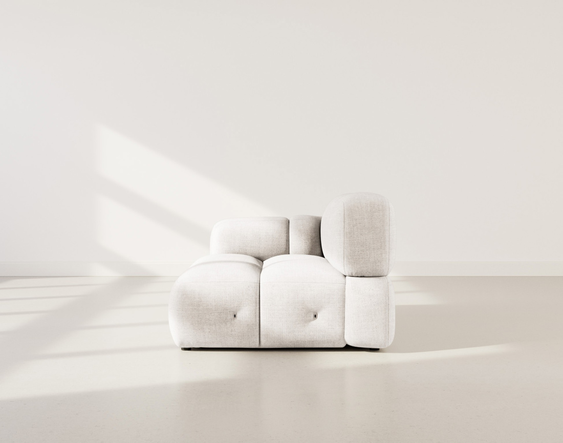 Module d'assise gauche en velours texturé Grace