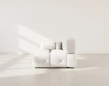 Module d'assise gauche en velours texturé Grace