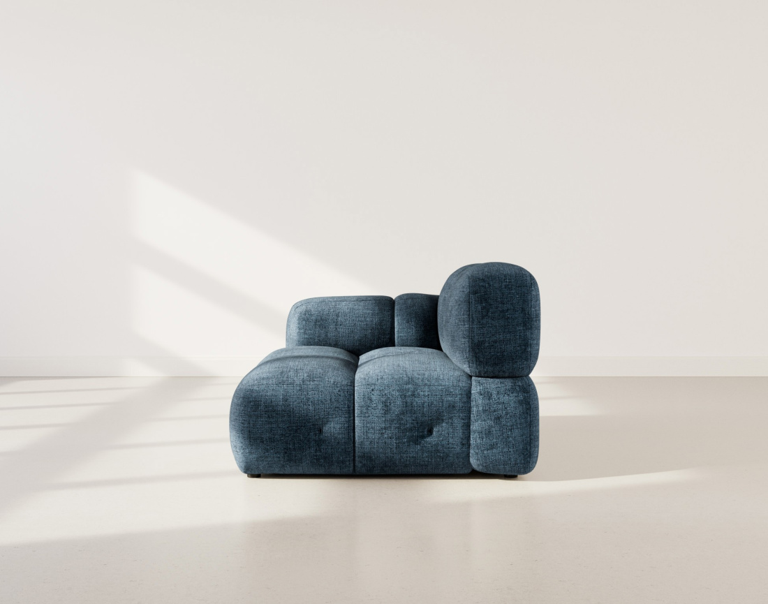 Module d'assise gauche en velours texturé Grace