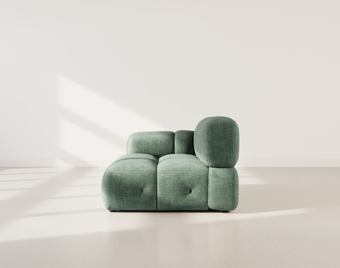 Module d'assise gauche en velours texturé Grace