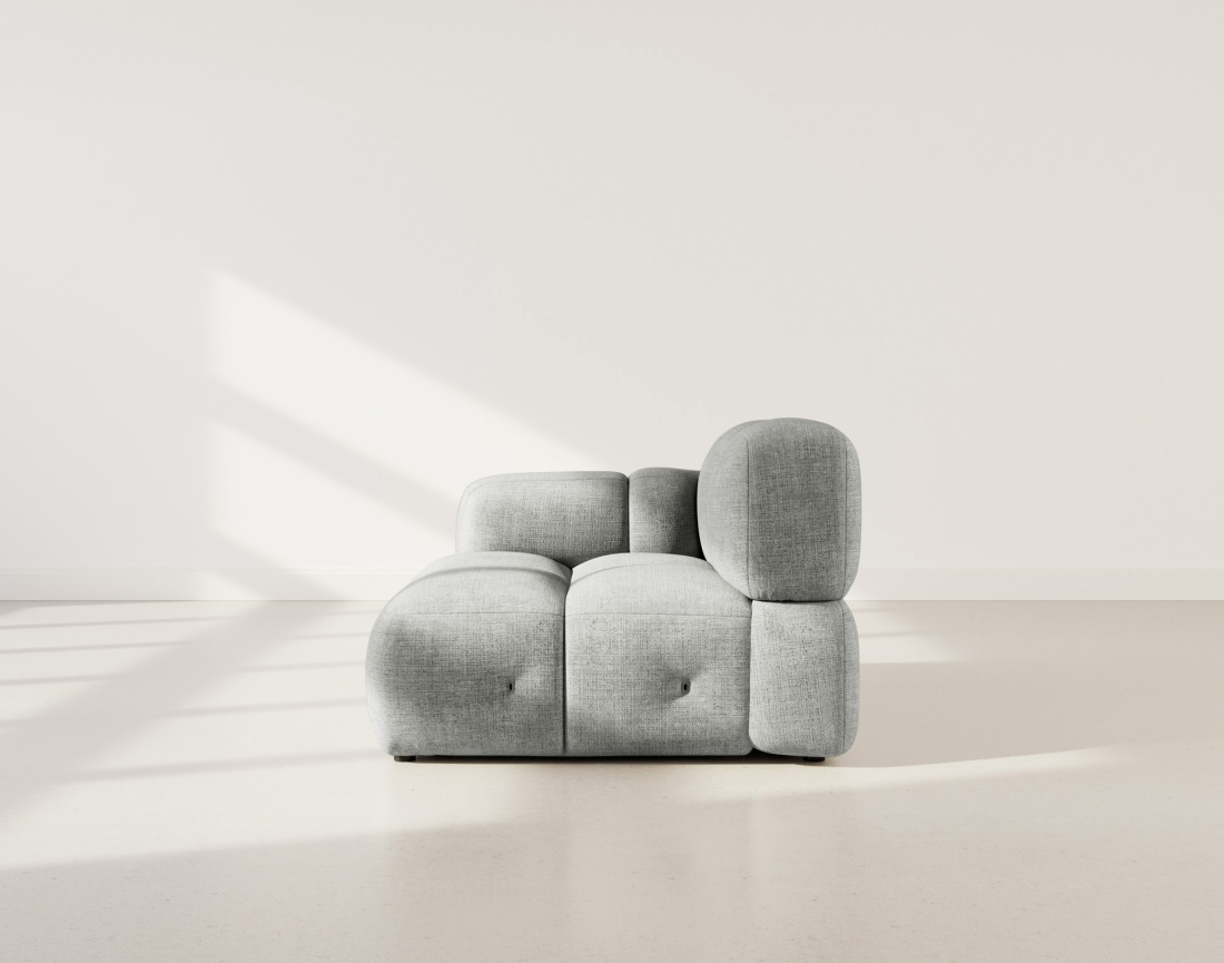 Module d'assise gauche en velours texturé Grace