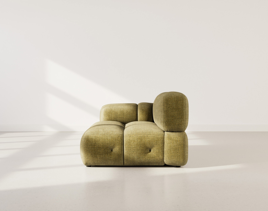 Module d'assise gauche en velours texturé Grace