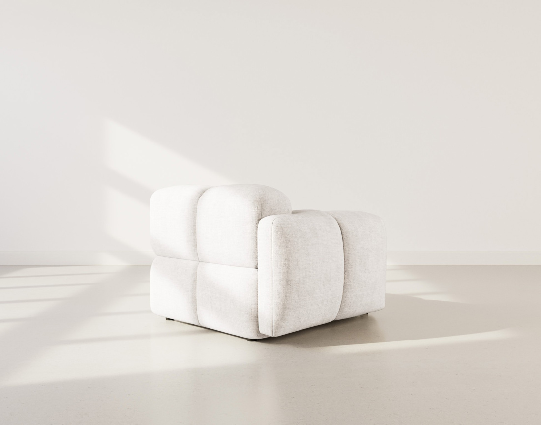 Module d'assise gauche en velours texturé Grace