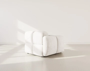 Module d'assise gauche en velours texturé Grace