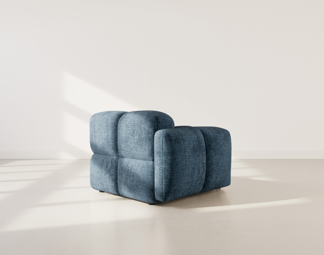 Module d'assise gauche en velours texturé Grace