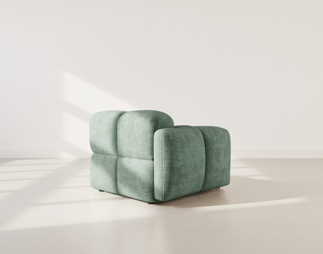 Module d'assise gauche en velours texturé Grace