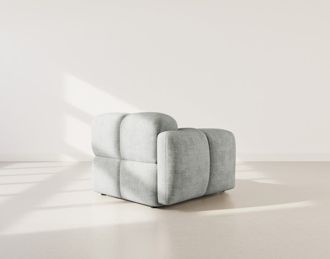 Module d'assise gauche en velours texturé Grace