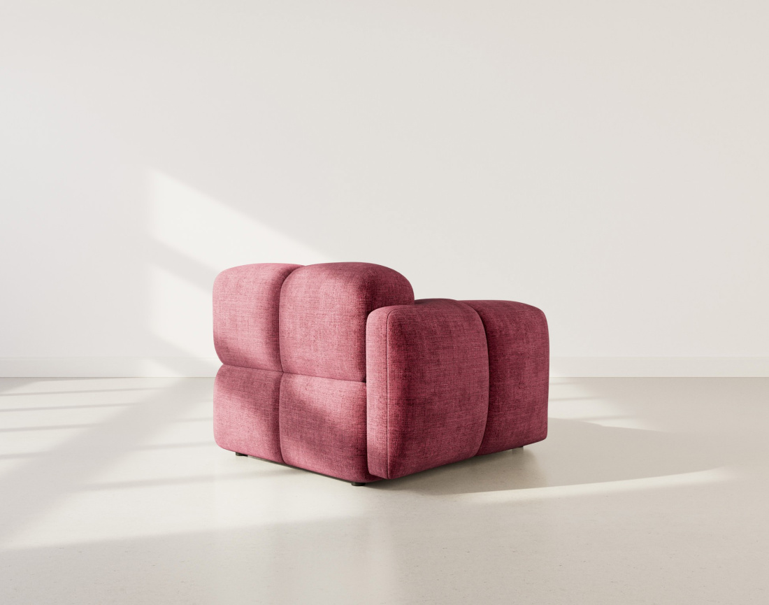 Module d'assise gauche en velours texturé Grace