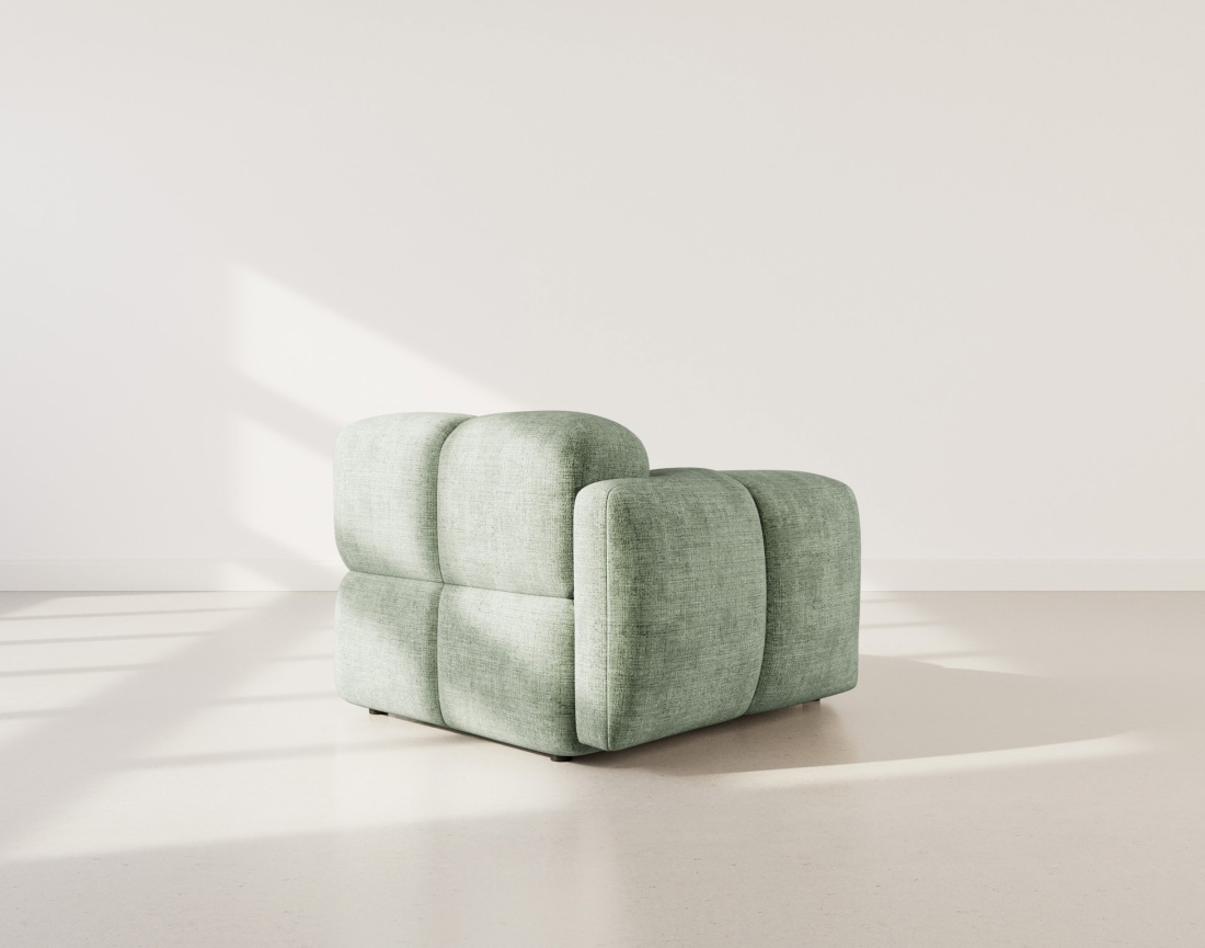 Module d'assise gauche en velours texturé Grace