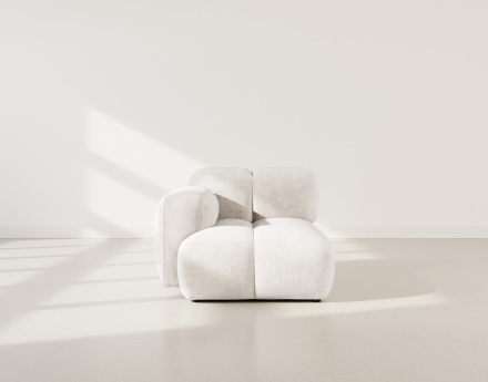 Module d'assise gauche en velours texturé Grace