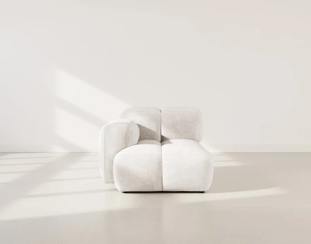 Module d'assise gauche en velours texturé Grace