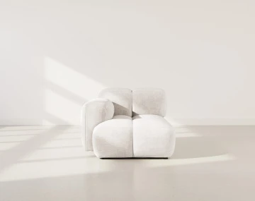 Module d'assise gauche en velours texturé Grace