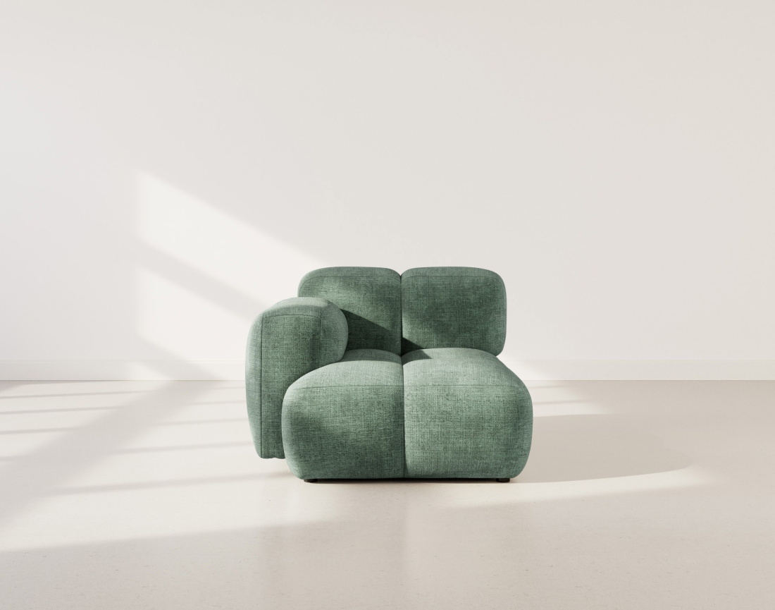 Module d'assise gauche en velours texturé Grace