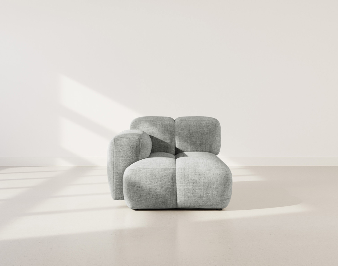 Module d'assise gauche en velours texturé Grace