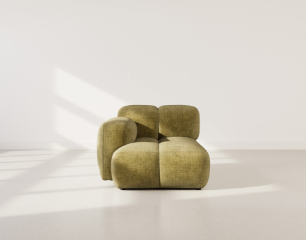 Module d'assise gauche en velours texturé Grace