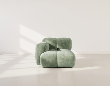 Module d'assise gauche en velours texturé Grace