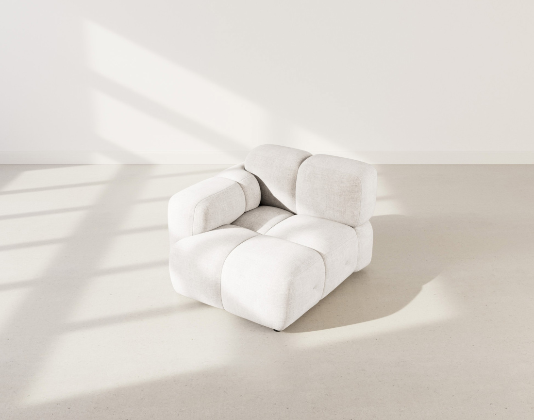 Module d'assise gauche en velours texturé Grace