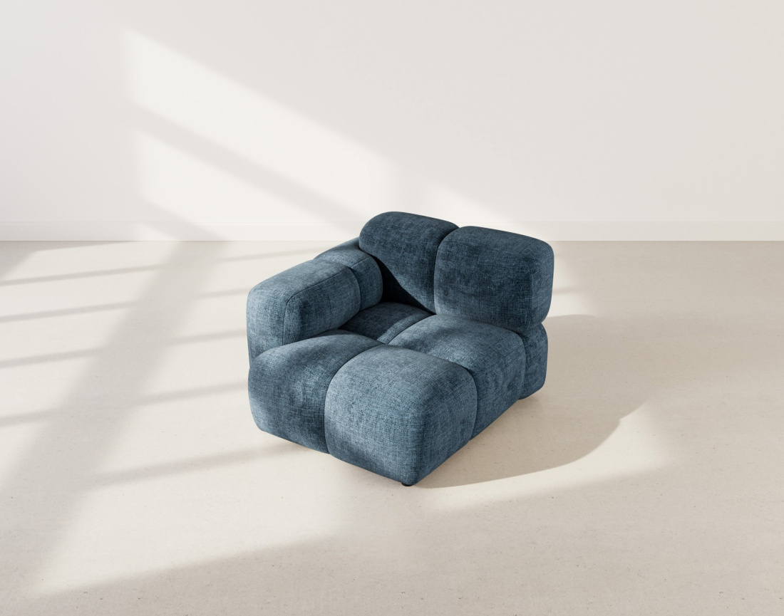 Module d'assise gauche en velours texturé Grace