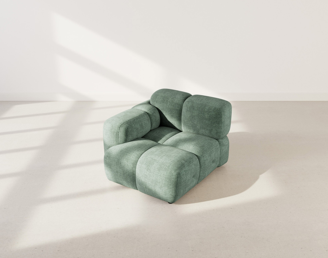 Module d'assise gauche en velours texturé Grace