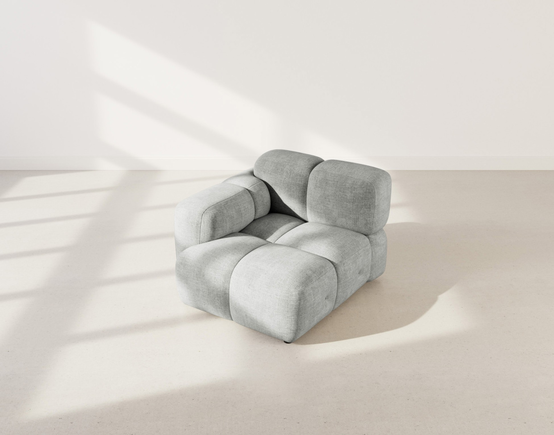 Module d'assise gauche en velours texturé Grace