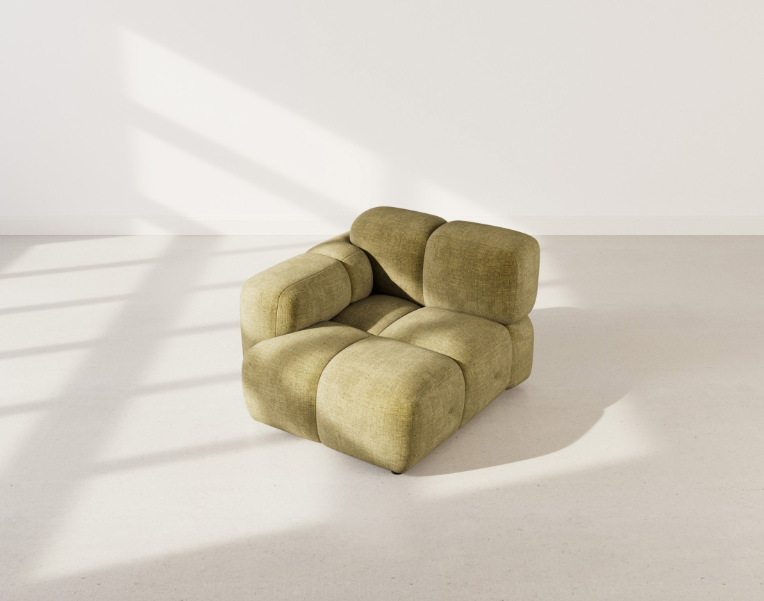 Module d'assise gauche en velours texturé Grace