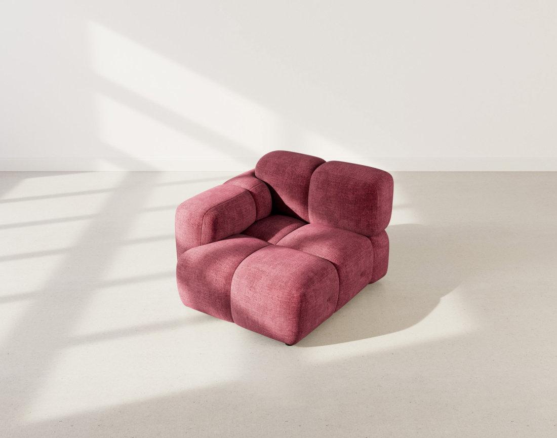 Module d'assise gauche en velours texturé Grace