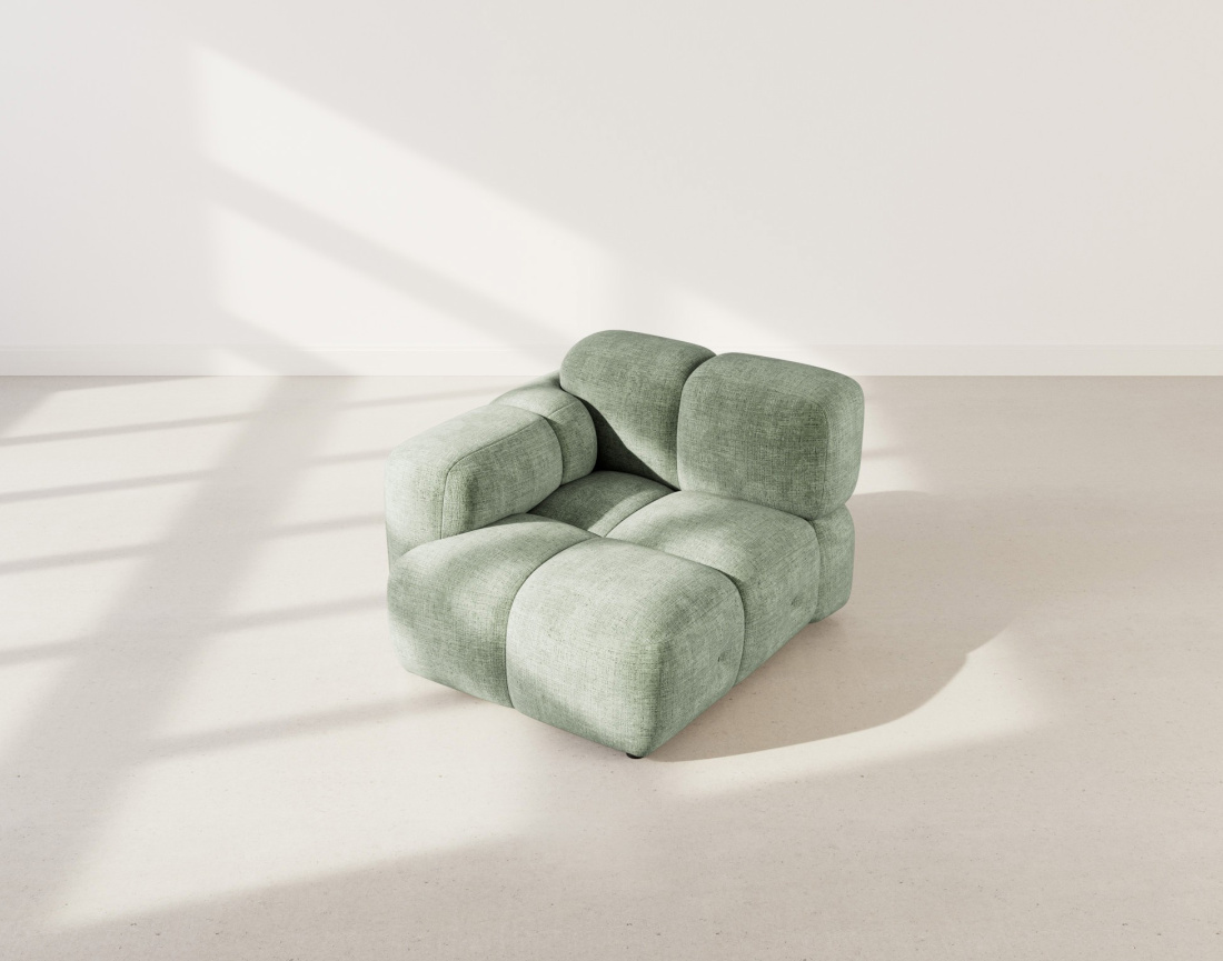 Module d'assise gauche en velours texturé Grace