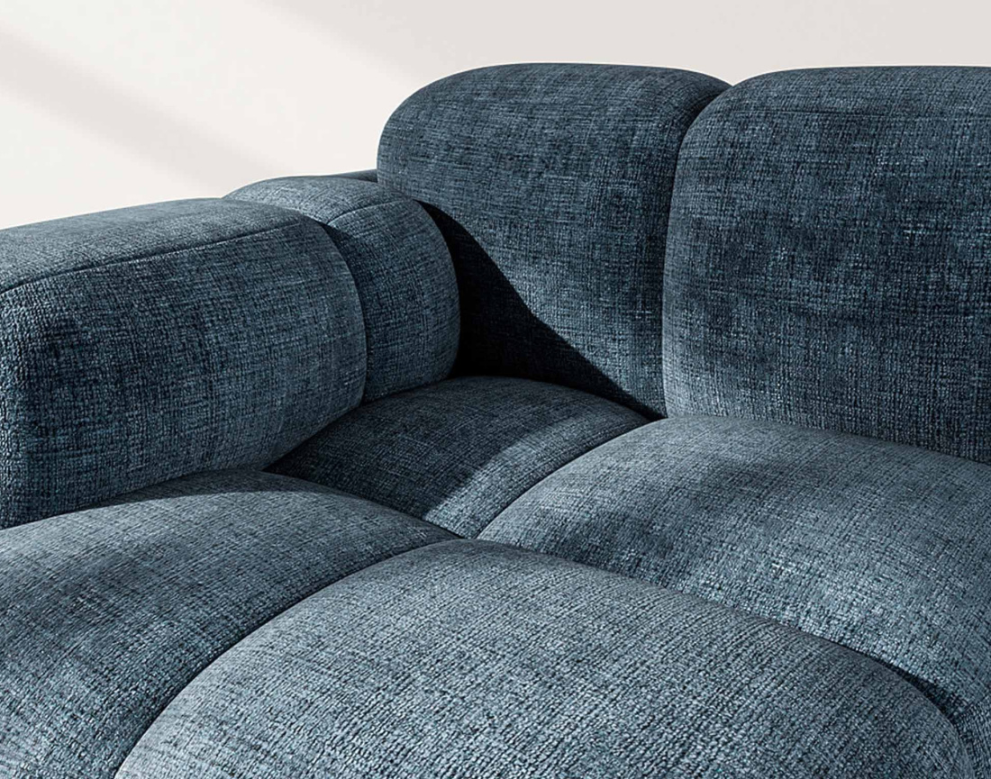 Module d'assise gauche en velours texturé Grace