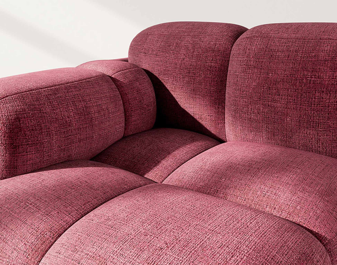 Module d'assise gauche en velours texturé Grace