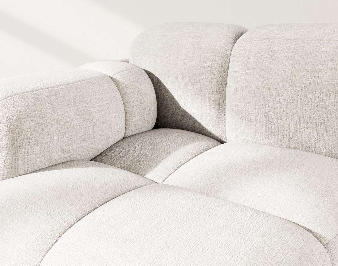 Module d'assise gauche en velours texturé Grace