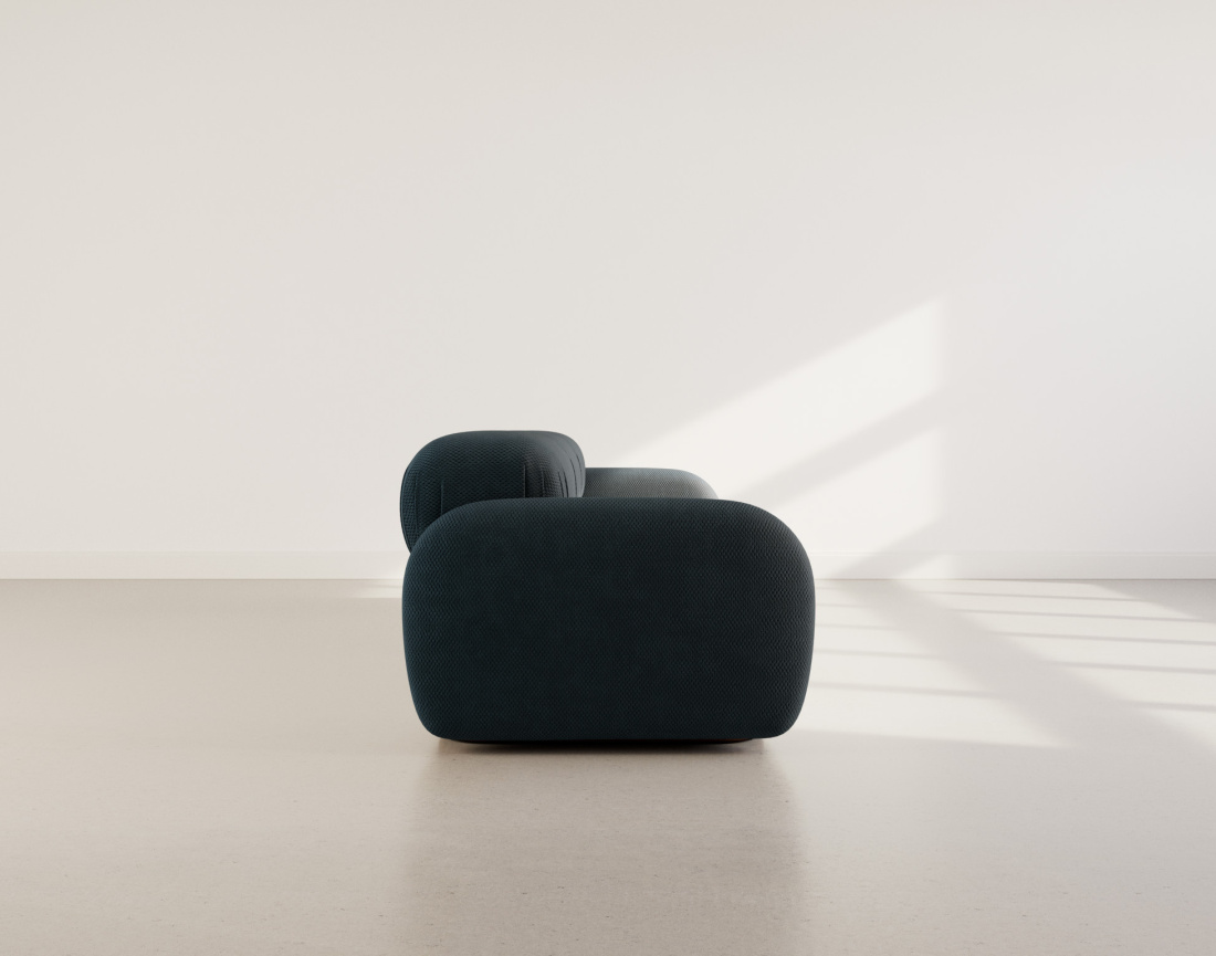 Canapé droit modulable 3 places en velours texturé Penelope