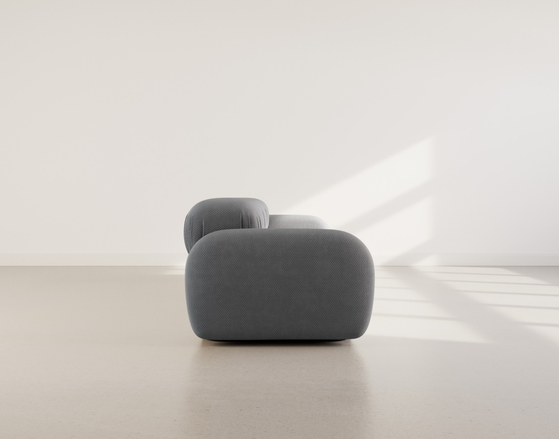 Canapé droit modulable 3 places en velours texturé Penelope