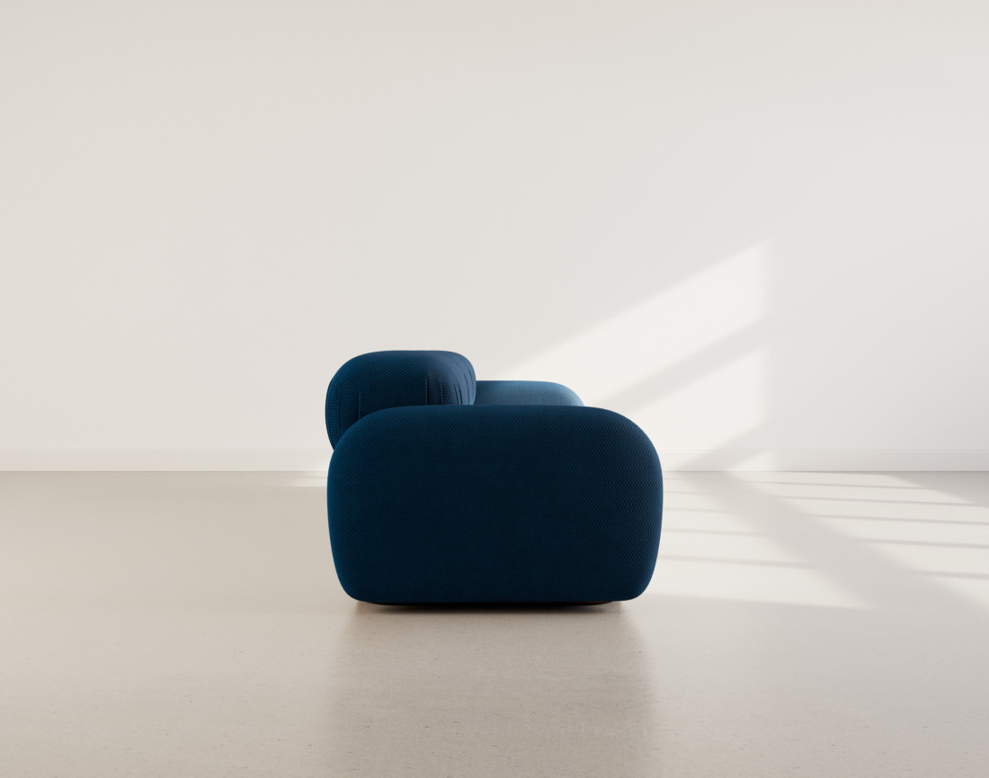 Canapé droit modulable 3 places en velours texturé Penelope