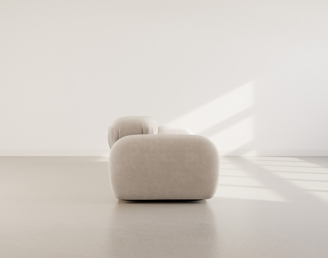 Canapé droit modulable 3 places en velours texturé Penelope