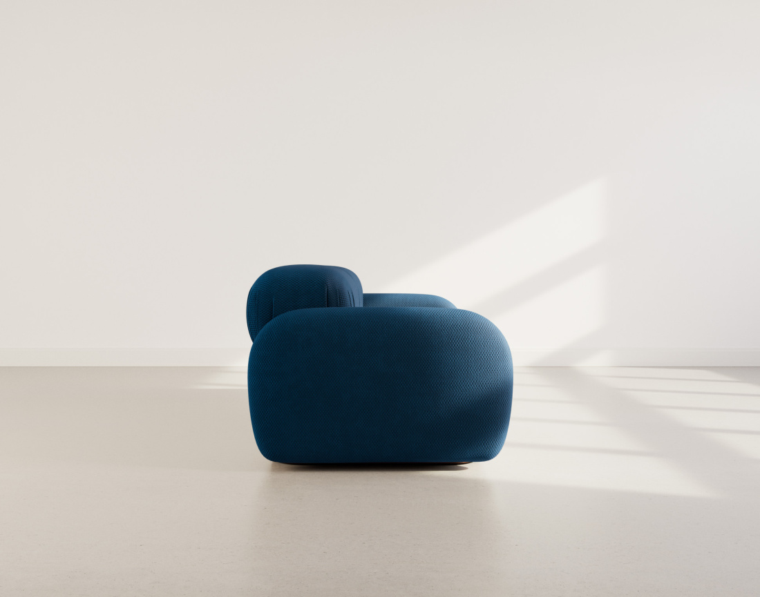 Canapé droit modulable 2 places en velours texturé Penelope