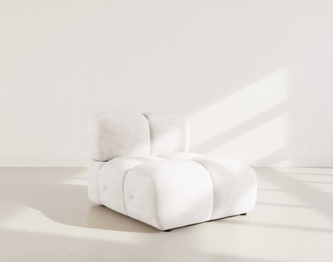 Module d'assise sans accoudoir en velours texturé Grace