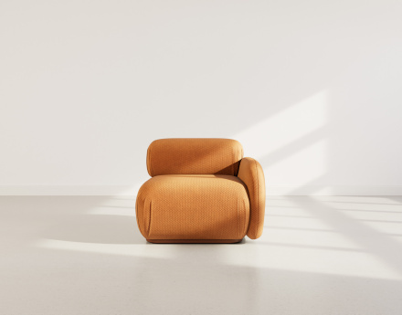 Module d'assise droit en velours texturé Penelope