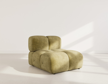 Module d'assise sans accoudoir en velours texturé Grace