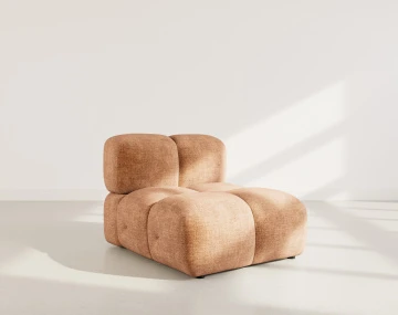 Module d'assise sans accoudoir en velours texturé Grace