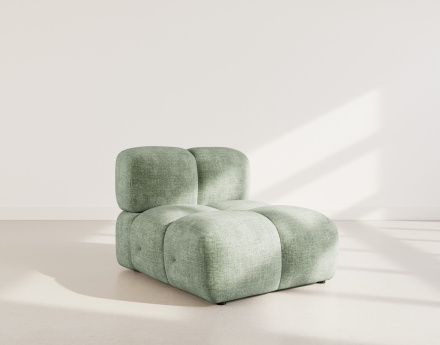 Module d'assise sans accoudoir en velours texturé Grace